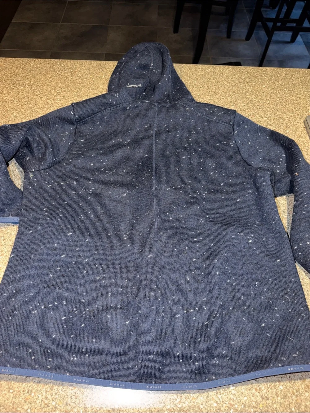 Mammut Men's Navy Speckled Full-Zip Hooded Jacket